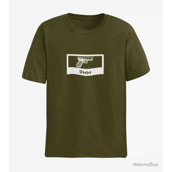 T shirt Glock 9mm Army Blanc