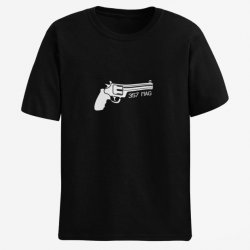 T shirt Revolver 357 mag Noir