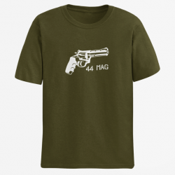 T shirt Revolver 44 mag Army Blanc