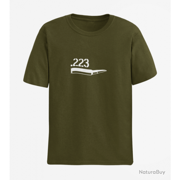 T shirt CARTOUCHE 223 rem Army Blanc