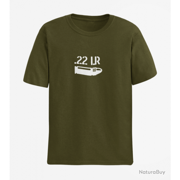 T shirt CARTOUCHE 22LR Army Blanc