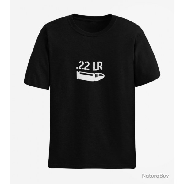 T shirt CARTOUCHE 22LR Noir