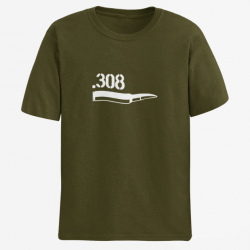 T shirt CARTOUCHE 308win Army Blanc