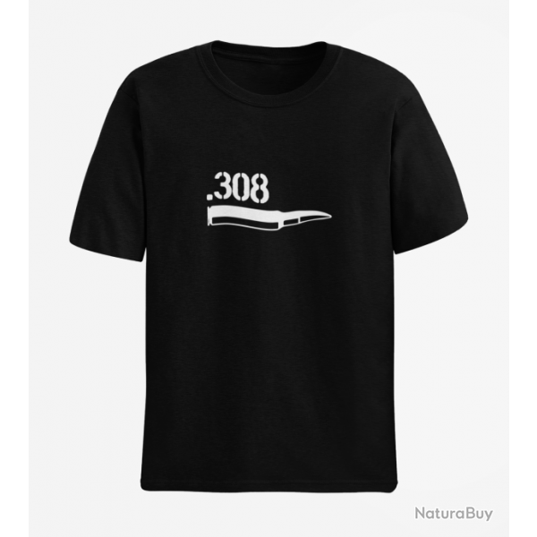 T shirt CARTOUCHE 308win Noir
