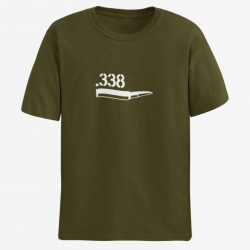 T shirt CARTOUCHE 338 Lapua Magnum Army Blanc