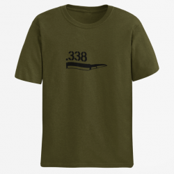 T shirt CARTOUCHE 338 Lapua Magnum Army Noir