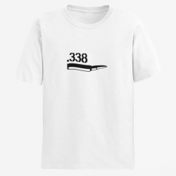 T shirt CARTOUCHE 338 Lapua Magnum Blanc