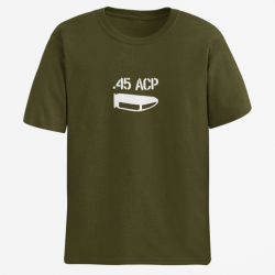 T shirt CARTOUCHE 45 ACP Army Blanc