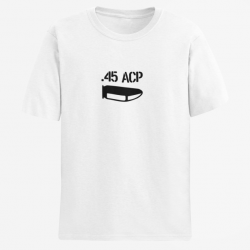 T shirt CARTOUCHE 45 ACP Blanc