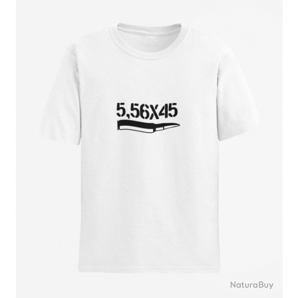 T shirt CARTOUCHE 5.56 Blanc