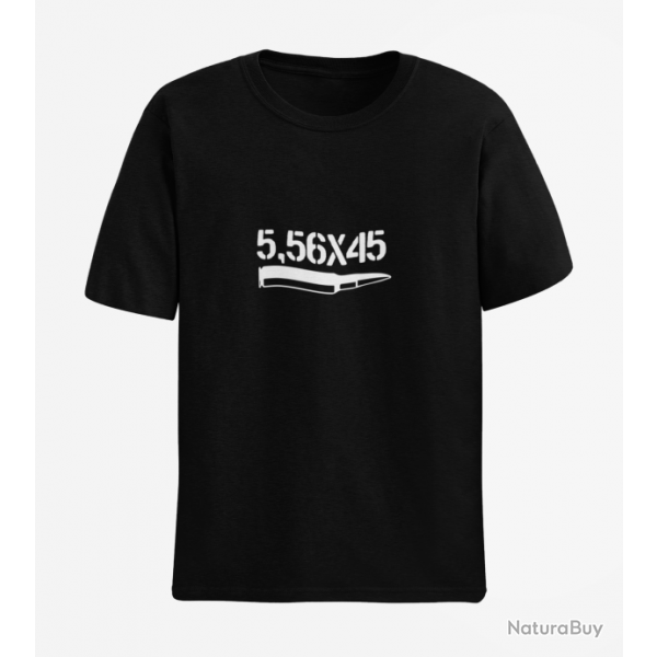 T shirt CARTOUCHE 5.56 Noir