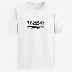 T shirt CARTOUCHE 7.62x54r Blanc