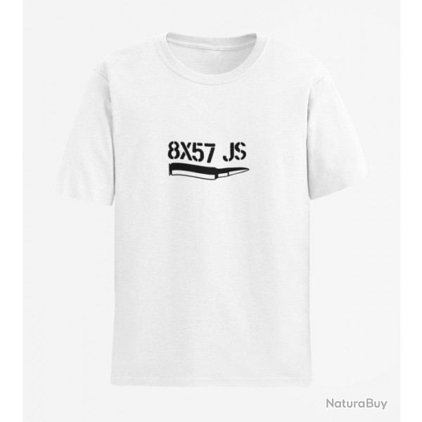 T shirt CARTOUCHE 8x57 JS Blanc