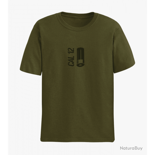 T shirt CARTOUCHE Calibre 12 Army Noir