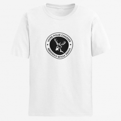 T shirt CHASSE Vivre pour chasser Dos Army Blanc