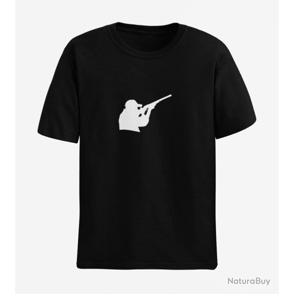 T shirt CHASSE Balltrap Noir