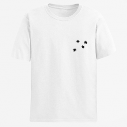 T shirt Impact de balles Coeur Blanc