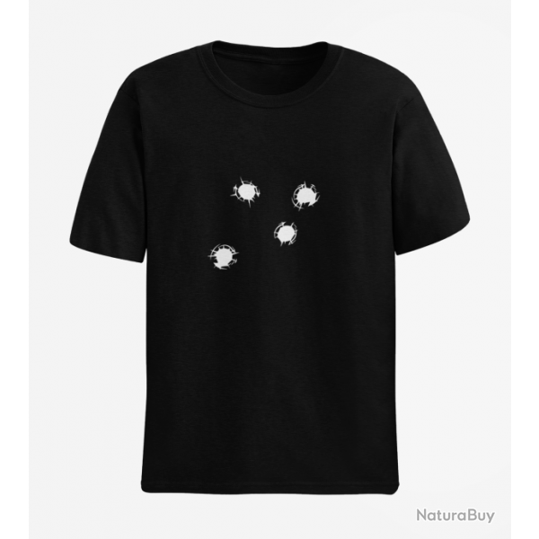 T shirt IMPACTS DE BALLES Noir