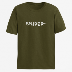 T shirt SNIPER Army Blanc