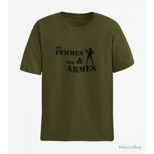T shirt DES FEMMES DES ARMES Army Noir