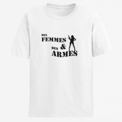 T shirt DES FEMMES DES ARMES Blanc