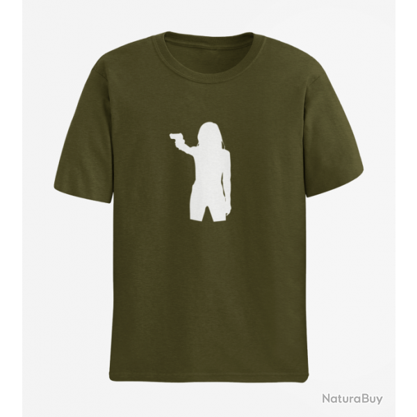 T shirt FEMME Arme de Poing Army Blanc