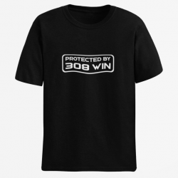 T shirt PROTECTED BY 308 win Noir