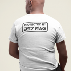 T shirt PROTECTED BY 357 MAG Dos Blanc