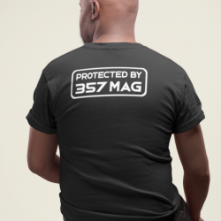 T shirt PROTECTED BY 357 MAG Dos Noir