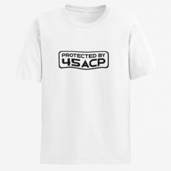T shirt PROTECTED BY 45 ACP Blanc
