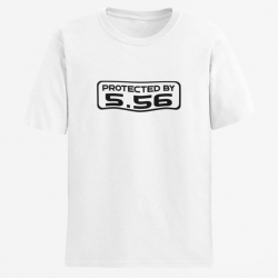 T shirt PROTECTED BY 5.56 Blanc