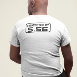 T shirt PROTECTED BY 5.56 Dos Blanc