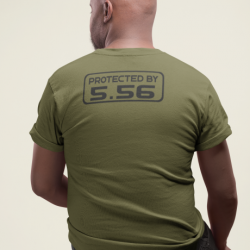 T shirt PROTECTED BY 5.56 Dos Army Noir