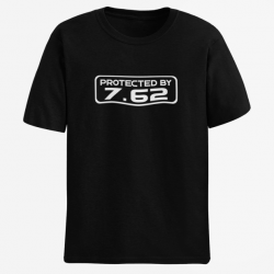 T shirt PROTECTED BY 7.62 Dos Army Blanc