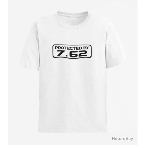 T shirt PROTECTED BY 7.62 Dos Army Noir