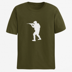 T shirt MILITAIRE AR15 Army Blanc