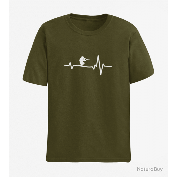 T shirt Militaire Battements de Coeur 2 Army Blanc
