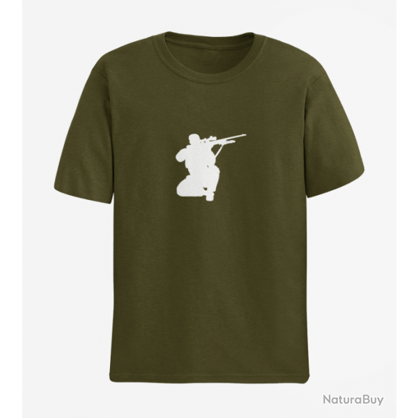T shirt SNIPER SOLDAT Army Blanc
