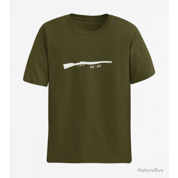 T shirt Armes Carabine  levier sous garde 44 40 Army Blanc