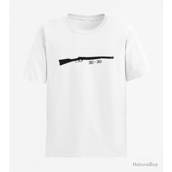 T shirt Armes Carabine  levier sous garde 30 30 Blanc