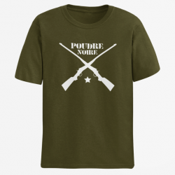 T shirt Armes Fusils poudre noire Army Blanc