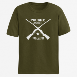 T shirt Armes Fusils poudre noire Tireur Army Blanc