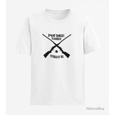 T-shirt BLACK POWDER Poudre Noire Club Tir Pistolet Remington