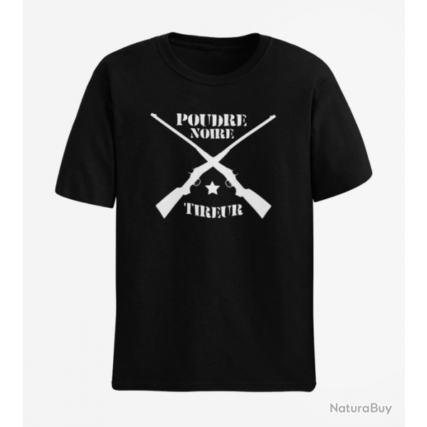T shirt Armes Fusils poudre noire Tireur Noir