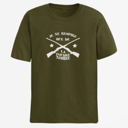 T shirt Armes Je ne respire que de la poudre noire Army Blanc