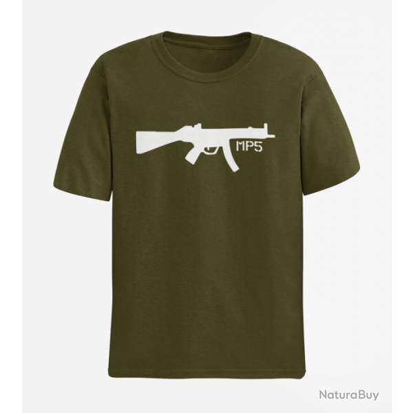 T shirt Armes MP5 Army Blanc