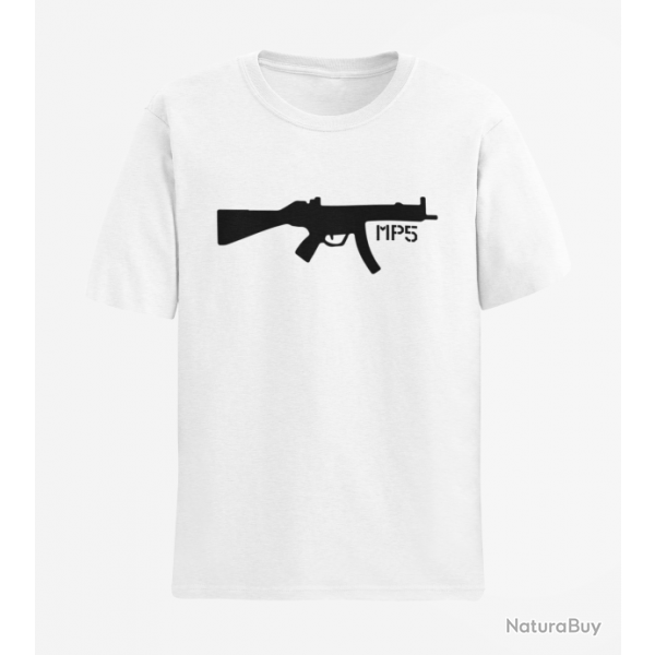 T shirt Armes MP5 Blanc