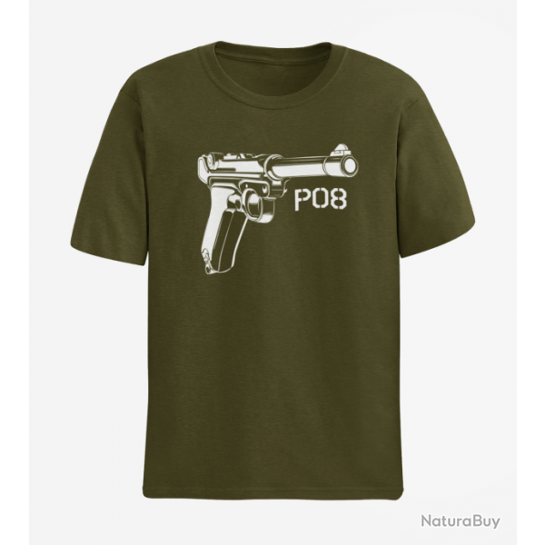 T shirt Armes P08 Army Blanc