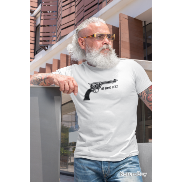 T shirt Armes Revolver Cowboy 45 Long Colt