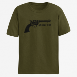 T shirt Armes Revolver Cowboy 45 Long Colt Army Noir